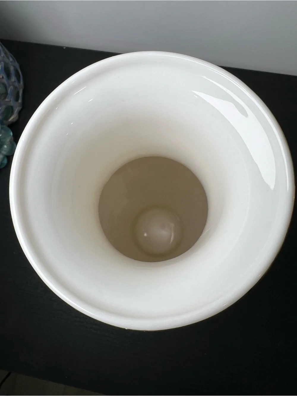 Vintage Japanese Porcelain White Vase with Peach & Purple Cylcamen Floral Design